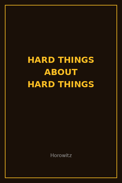 Portada: The Hard Thing About Hard Things